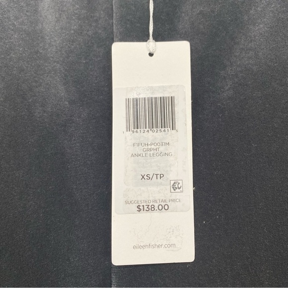Eileen Fisher Size XS Gray Graphite Ankle Leggings Skinny Velvet Pull On NWT - Picture 3 of 9